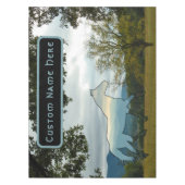 Aangepaste naam Horse Silhouette Mountains Field Tafelkleed (Voorkant)