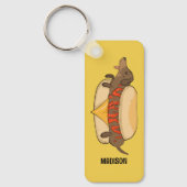 Aangepaste naam Hot Dog Sleutelhanger (Voorkant)