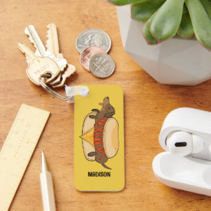 Aangepaste naam Hot Dog Sleutelhanger