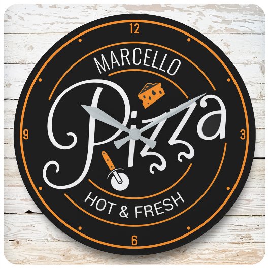Aangepaste naam Hot Fresh Italy Pizza Pizzeria Ronde Klok
