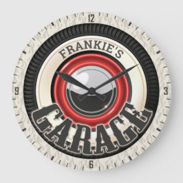 Aangepaste naam Hot Rod White Wall Tire Garage Grote Klok