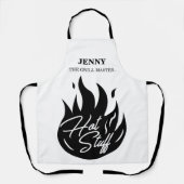 Aangepaste naam Hot stuff grap cadeau Schort (Voorkant)