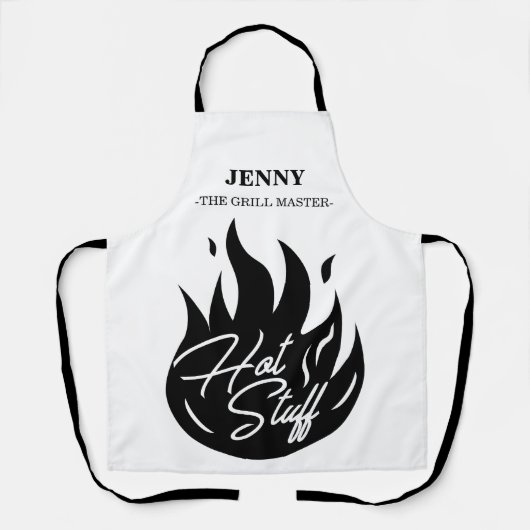 Aangepaste naam Hot stuff grap cadeau Schort (Voorkant)