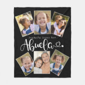 Aangepaste naam houdt van Abuela Cute Fun Photo Co Fleece Deken (Voorkant)