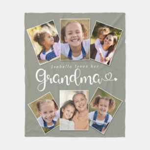 Aangepaste naam houdt van Grandma Cute Fun Photo C Fleece Deken