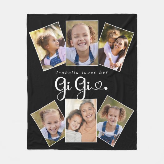 Aangepaste naam houdt van Grandma Cute Fun Photo C Fleece Deken (Voorkant)