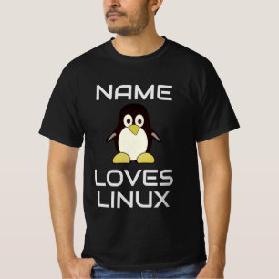 Aangepaste naam houdt van Linux T-Shirt