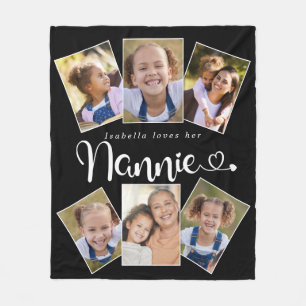 Aangepaste naam houdt van Nannie Cute Fun Photo Co Fleece Deken