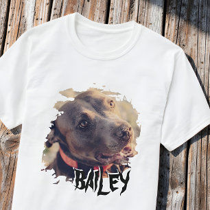 Aangepaste naam huisdier Borstel Frame Foto Edgy G T-shirt