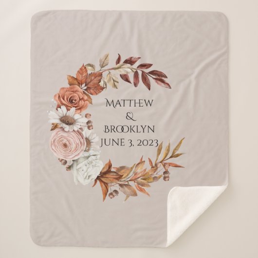 Aangepaste naam Huwelijksgeschenk, Gepersonaliseer Sherpa Deken (Voorkant)
