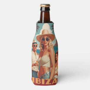Aangepaste naam Ibiza, Spanje Reisposter Flesjeskoeler