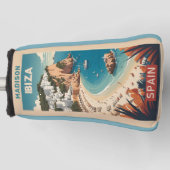 Aangepaste naam Ibiza, Spanje Reisposter Golfheadcover (Voorkant)