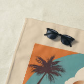 Aangepaste naam Ibiza, Spanje Reisposter Strandlaken (In situ)