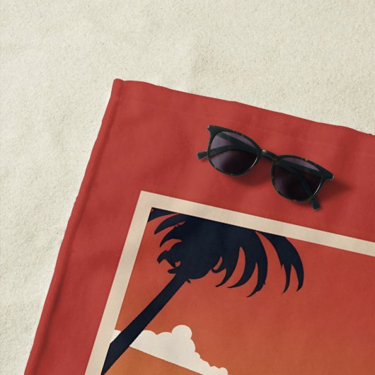 Aangepaste naam Ibiza, Spanje Reisposter Strandlaken (In situ)