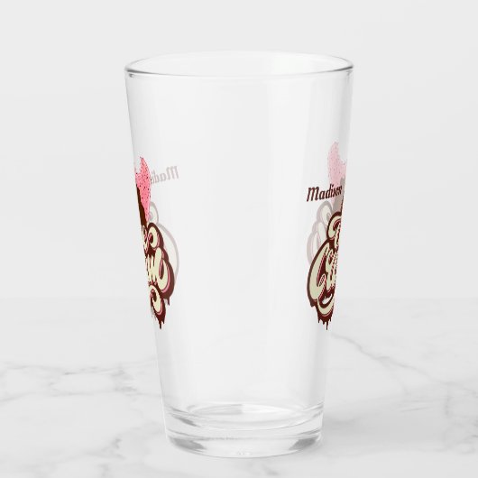 Aangepaste naam Ice Cream Cone pint Glas (Rechts)