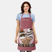 Aangepaste naam Ice Cream Lover Schort (Gedragen)