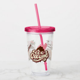Aangepaste naam Ice Cream Lover's tumbler Acryl Drinkbeker