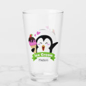 Aangepaste naam Ice Cream Penguin pint glass Glas (Achterkant)