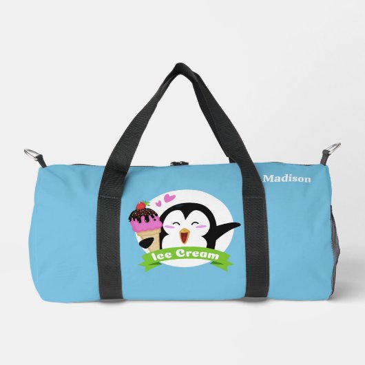 Aangepaste naam Ice Cream Penguin Plunjezak (Voorkant)