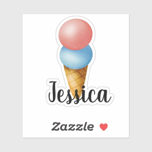 AANGEPASTE NAAM ICE CREAM STICKER (Vel)