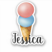 AANGEPASTE NAAM ICE CREAM STICKER (Voorkant)