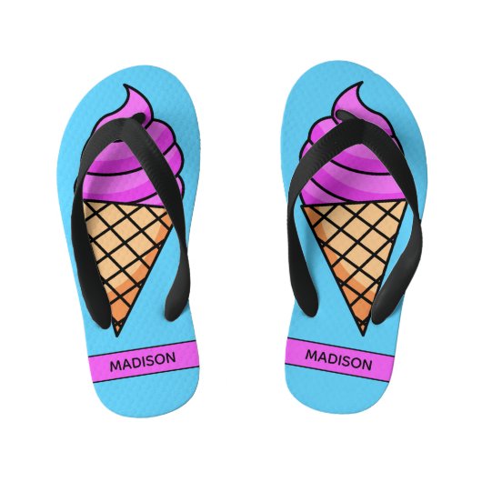 Aangepaste naam Ice Cream-teenslippers Kinder Teenslippers (Voetbed)