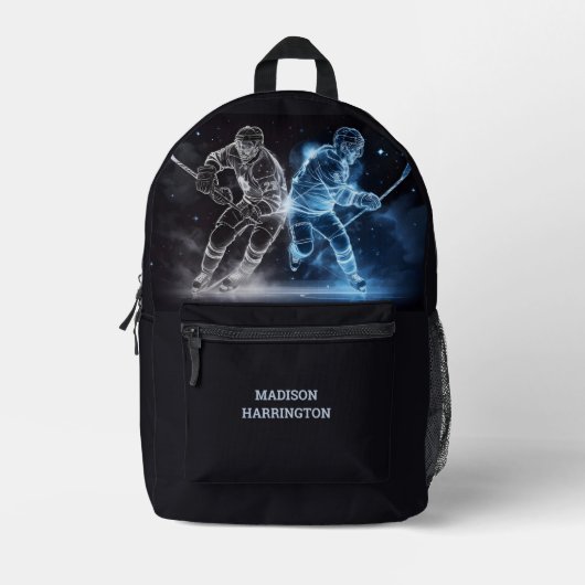 Aangepaste naam Ice Hockey Bedrukte Rugzak (Voorkant)