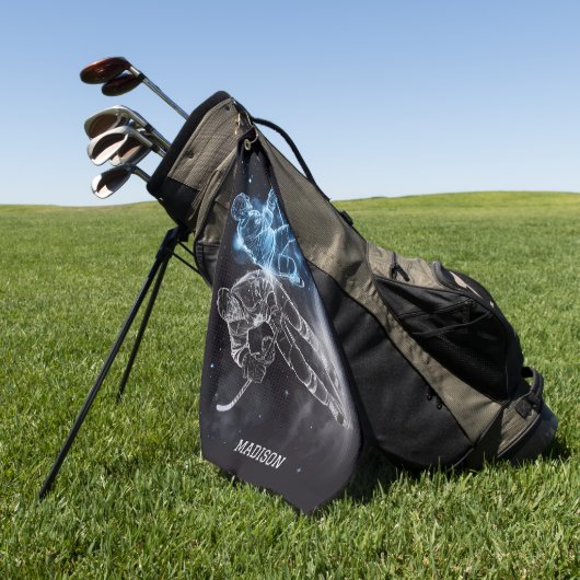 Aangepaste naam Ice Hockey Golfhanddoek (Groen)