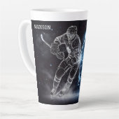 Aangepaste naam Ice Hockey Latte Mok (Linkerhoek)