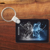 Aangepaste naam Ice Hockey Sleutelhanger (Achterkant)