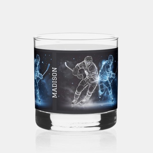 Aangepaste naam Ice Hockey Whisky Glas (Achterkant)