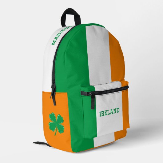 Aangepaste naam Ierland Bedrukte Rugzak (Achterkant Hoek Links)