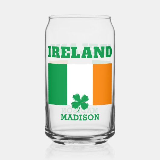 Aangepaste naam Ierland Blikvorm Glas (Voorkant)