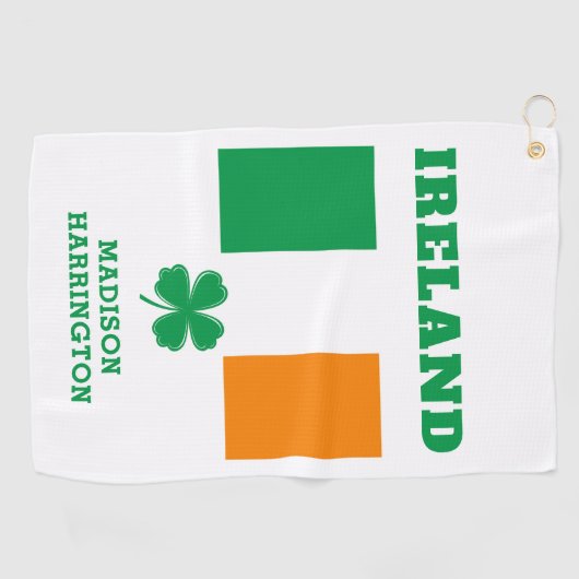 Aangepaste naam Ierland Golfhanddoek (Horizontaal)
