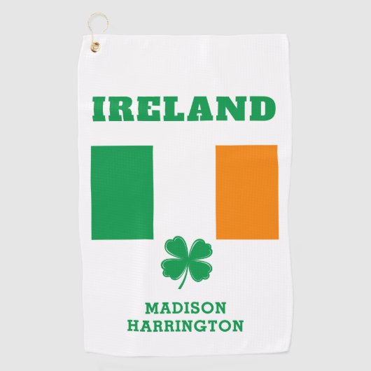 Aangepaste naam Ierland Golfhanddoek (Voorkant)