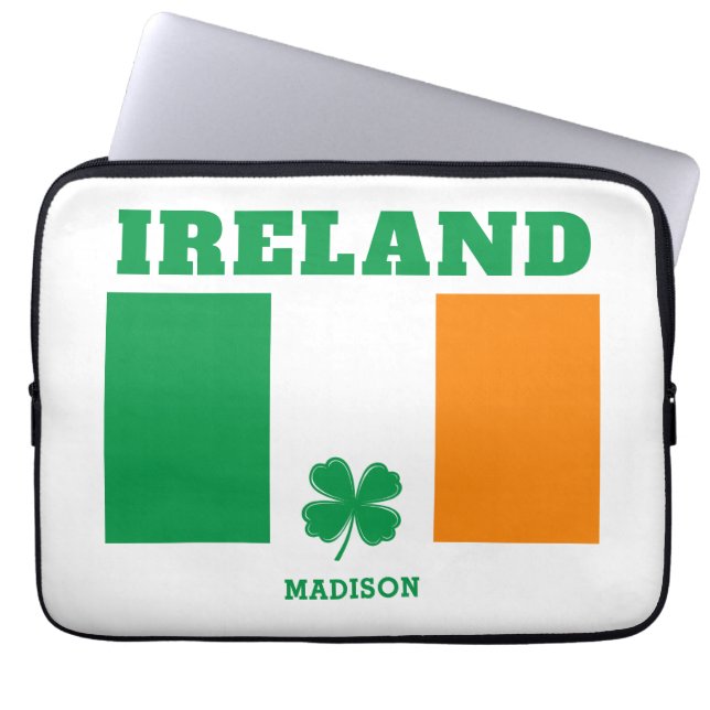 Aangepaste naam Ierland Laptop Sleeve (Voorkant)