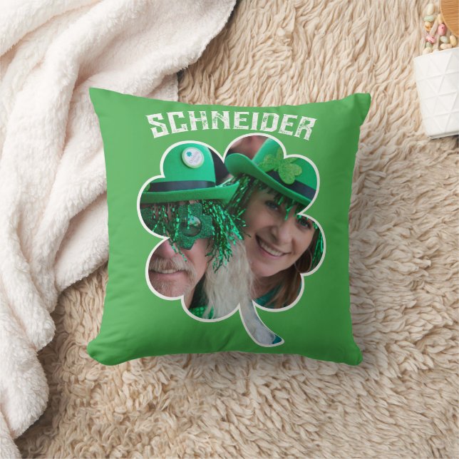 Aangepaste naam Ierse klaver foto St. Patrick's Da Kussen (Deken)