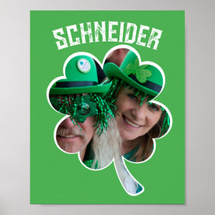 Aangepaste naam Ierse klaver foto St. Patrick's Da Poster
