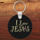 Aangepaste naam 'Ik hou van Jezus' Christelijke qu Sleutelhanger (Voorkant)