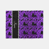 Aangepaste naam in digo paarse glitter ballroom da fleece deken (Voorkant (Horizontaal))