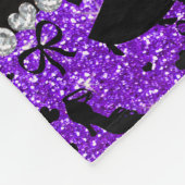 Aangepaste naam in digo paarse glitter ballroom da fleece deken (Hoek)