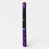 Aangepaste naam in digo paarse glitter zwarte polk Case-Mate iPhone case (Achterkant/links)