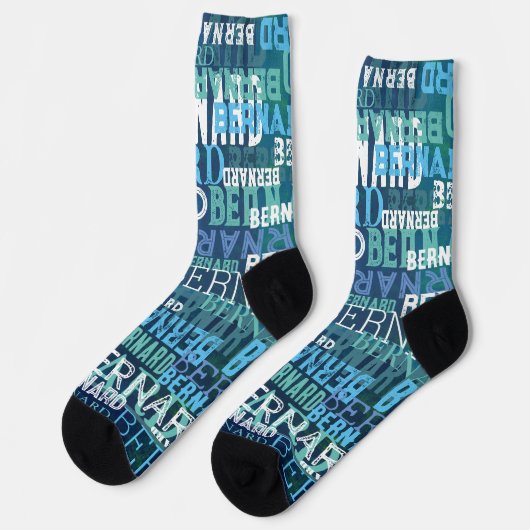 Aangepaste naam in Shades of Coastal Blue Sokken (Links)