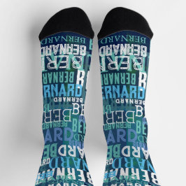 Aangepaste naam in Shades of Coastal Blue Sokken