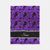 Aangepaste naam indigo glitter paarse roller derby fleece deken (Voorkant)