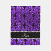 Aangepaste naam indigo paarse glitter ballerinas fleece deken (Voorkant)