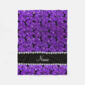 Aangepaste naam indigo paarse glitter cheerlead fleece deken (Voorkant)