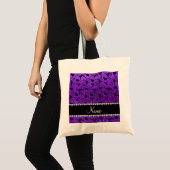 Aangepaste naam indigo paarse glitter figuurskatti tote bag (Voorkant (product))