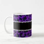 Aangepaste naam indigo paarse glitter leopard prin koffiemok (Links)