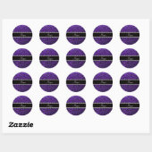 Aangepaste naam indigo paarse glitter leopard prin ronde sticker (Vel)
